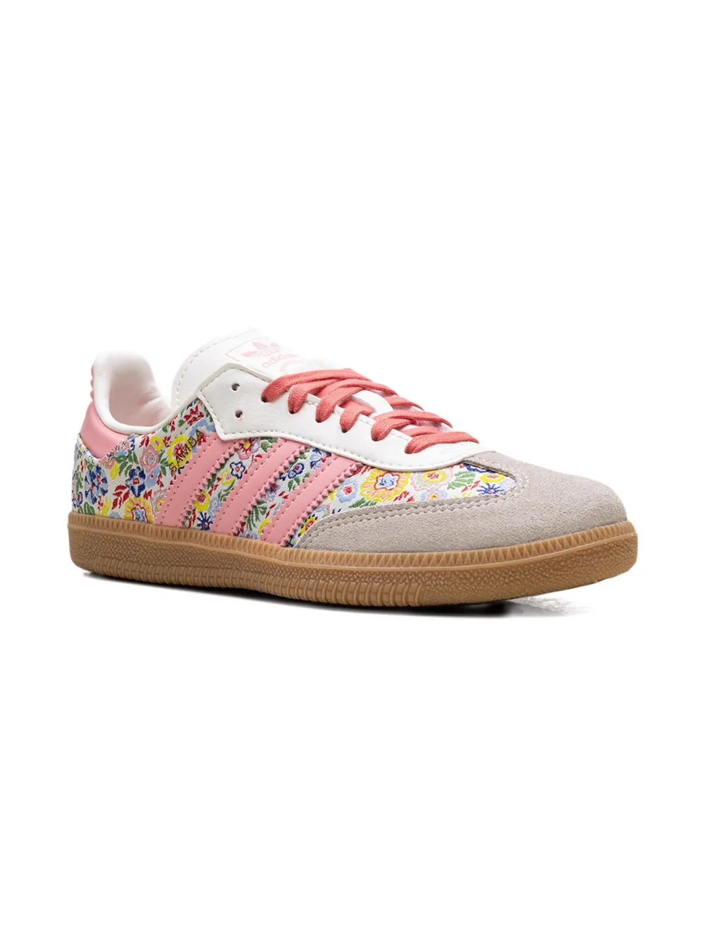 Кроссовки X Liberty London Samba OG "Разноцветные/Бежевые/Розовые/Камедные" Adidas Kids, розовый — фото 3