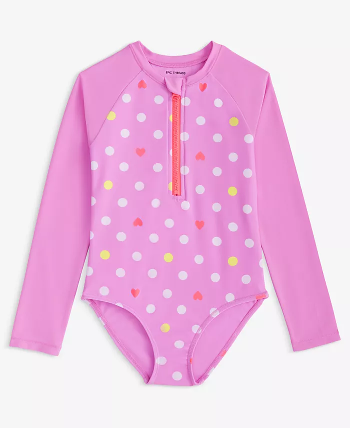

Детский и для девочек рашгард с длинным рукавом "Playful Heart Dot" Epic Threads, фиолетовый