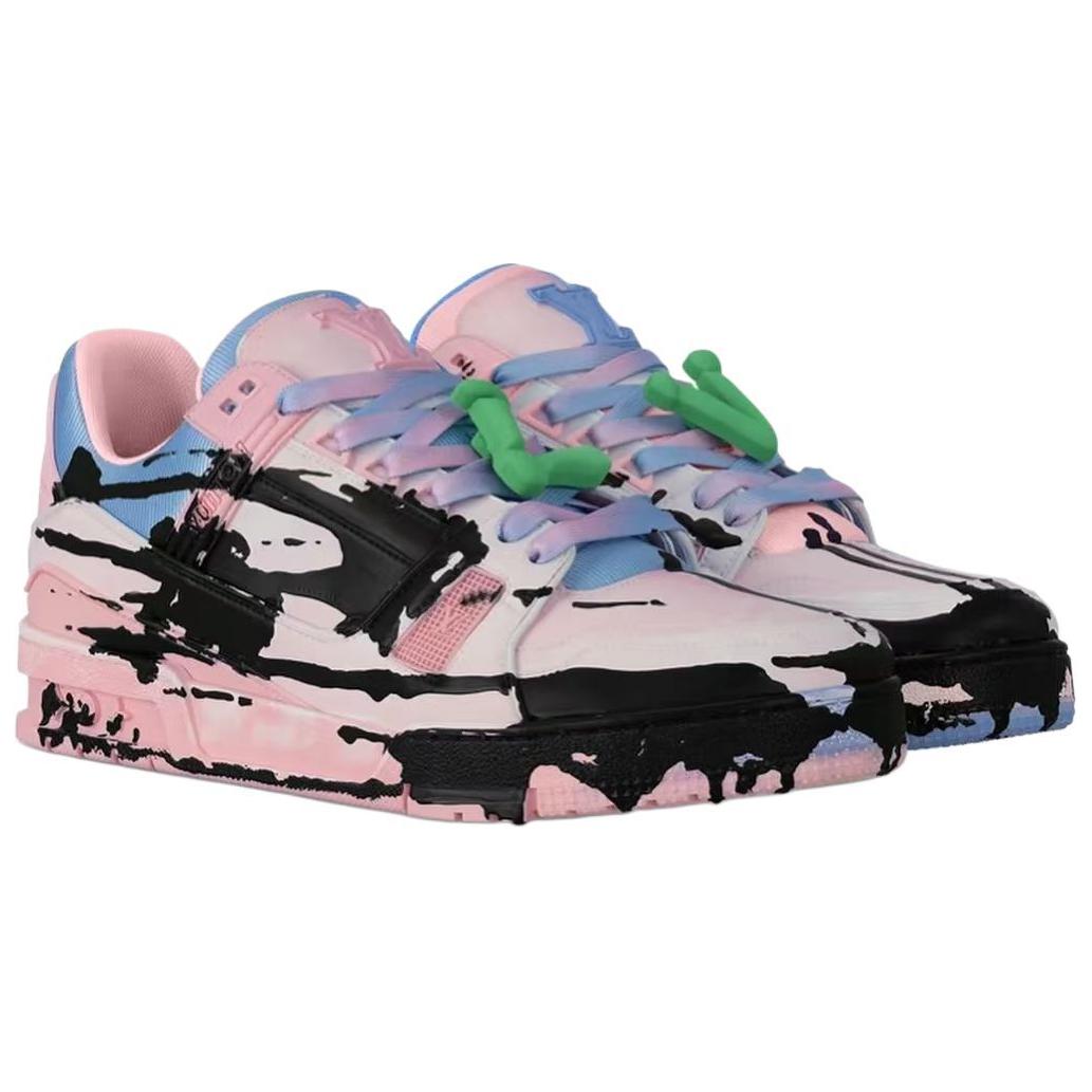 Кроссовки Low-Top для скейтбординга Унисекс Розовые Голубые LOUIS VUITTON