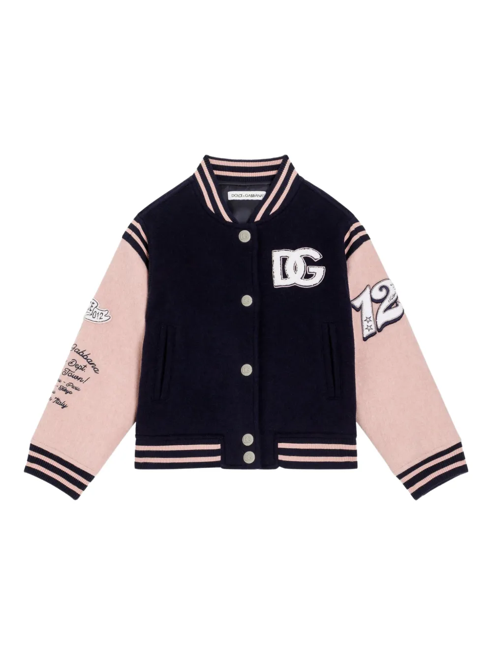 

Бомбер в стиле колор-блок Dolce & Gabbana Kids, синий