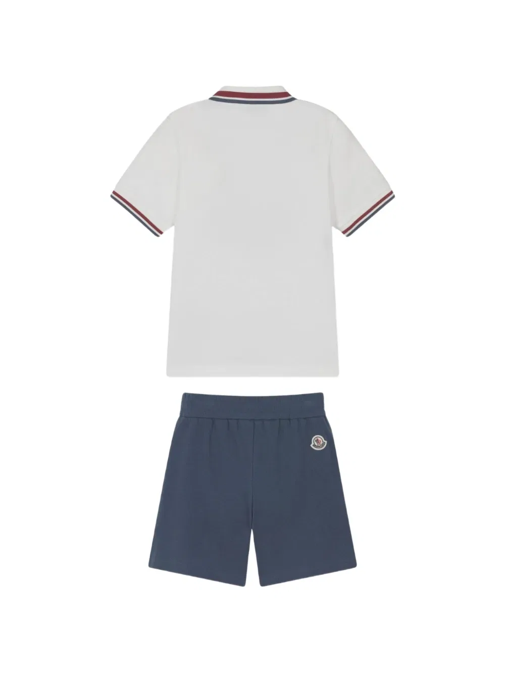 Комплект из поло и шорт в полоску Moncler Enfant, нейтральный — фото 2