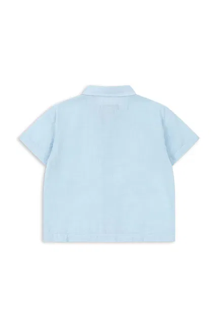 Рубашка детская хлопковая Fran Shirt GOTS Konges Sløjd, синий — фото 2