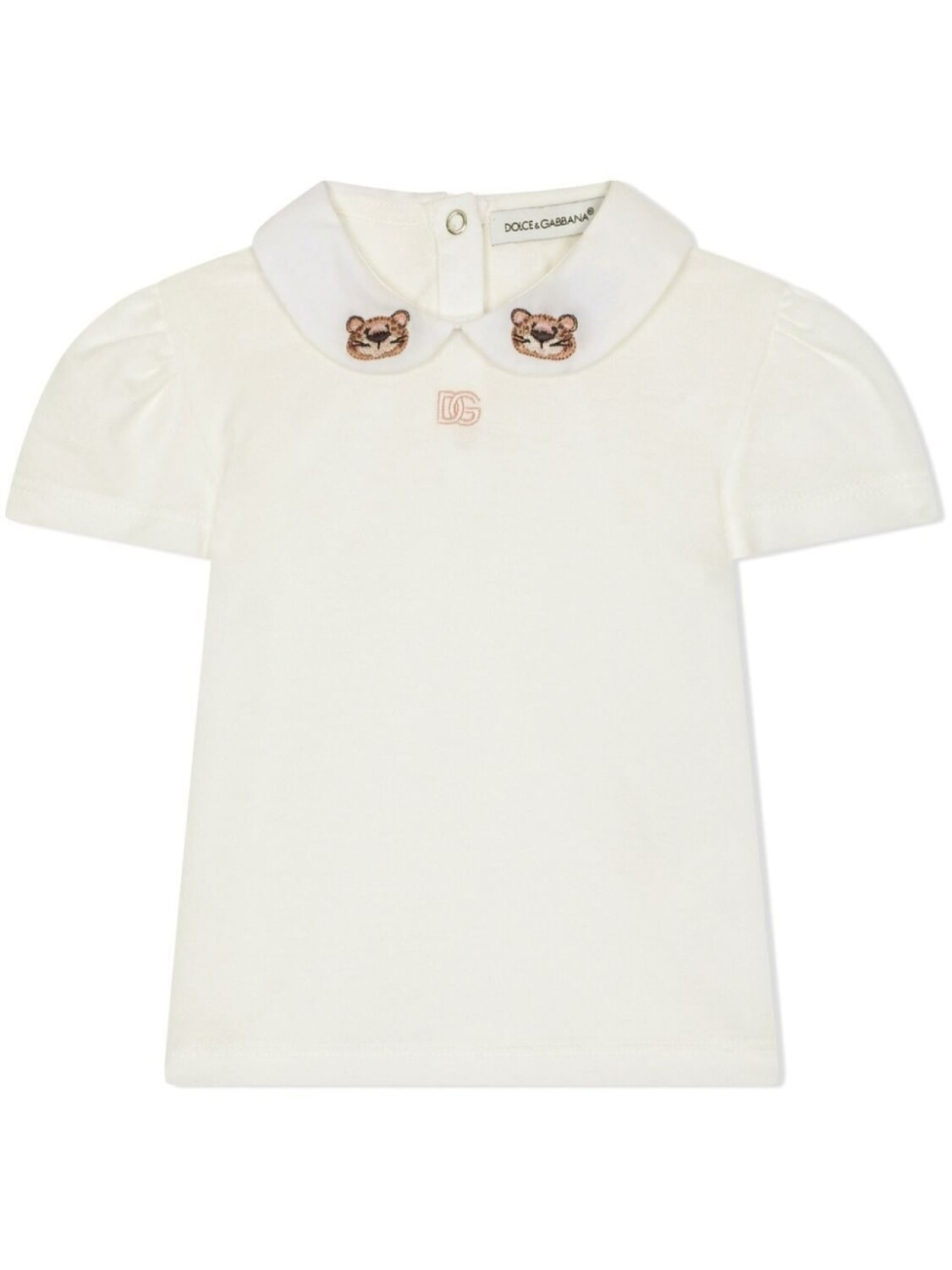 

Dolce & Gabbana рубашка поло Baby Leopard с вышивкой, белый