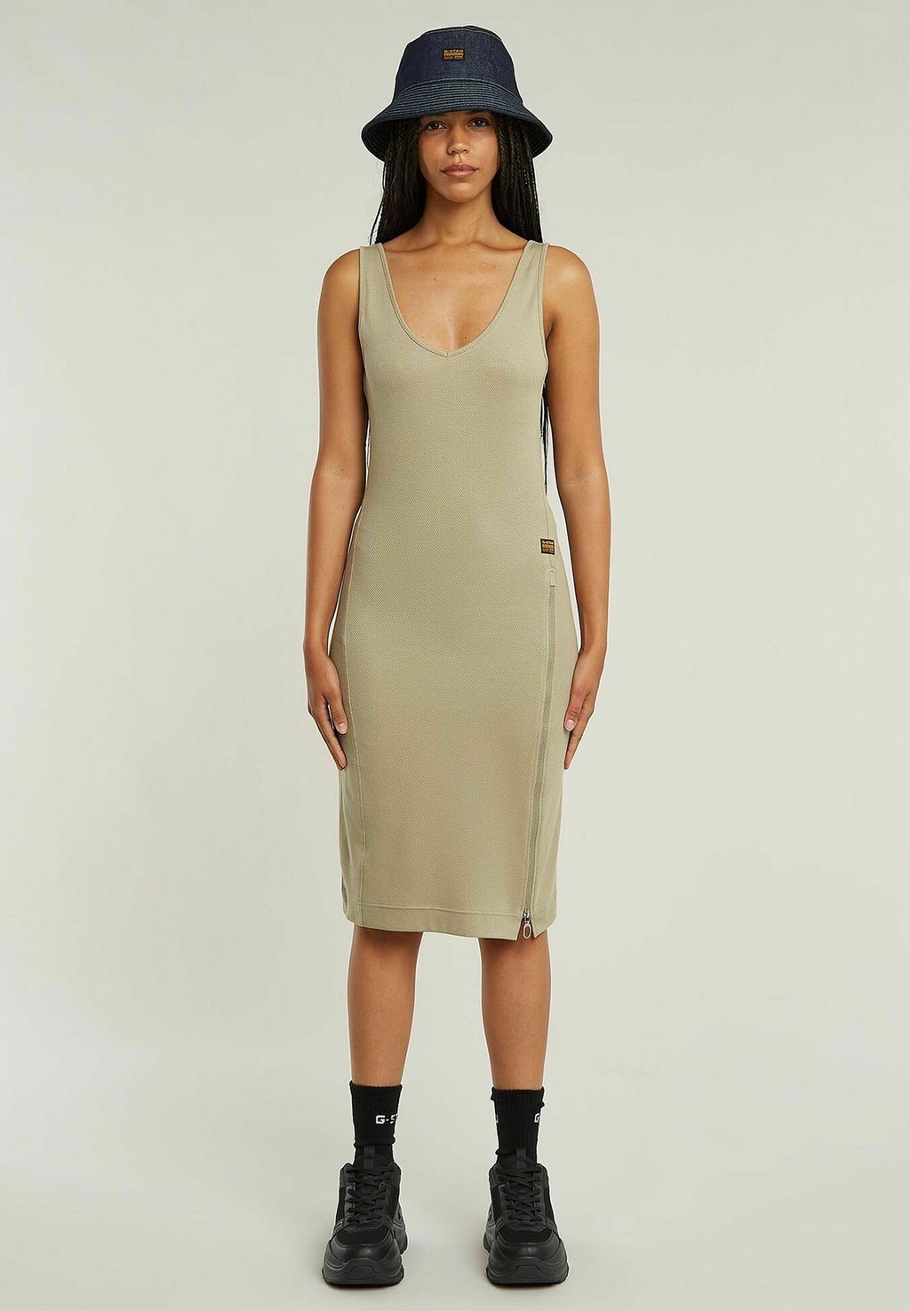 

Платье из джерси ASYMMETRIC ZIP - Shift dress G-STAR, хаки