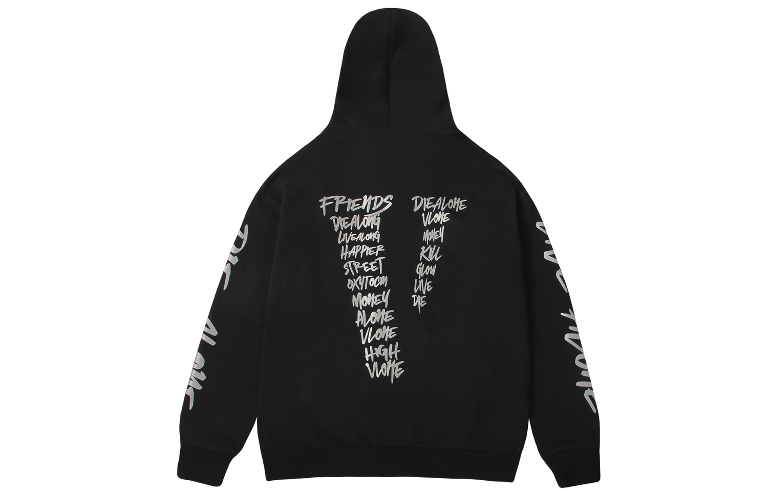 

Свободная худи на молнии унисекс VLONE, черно-серый