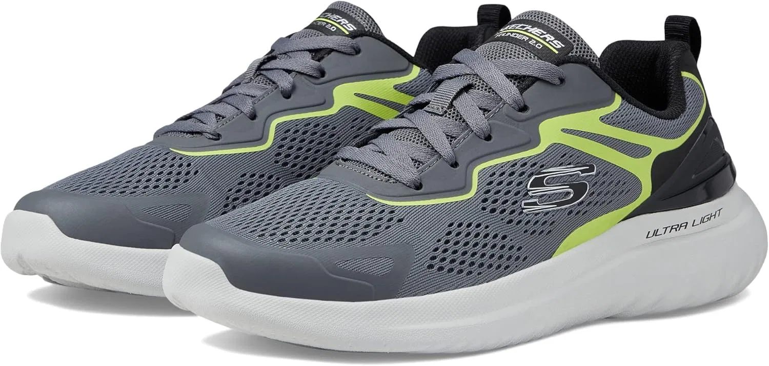 Мужские кроссовки Skechers 232674 Cclm, Anthracite-Coloured Synthetic Mesh With Lime Trim — фото 2