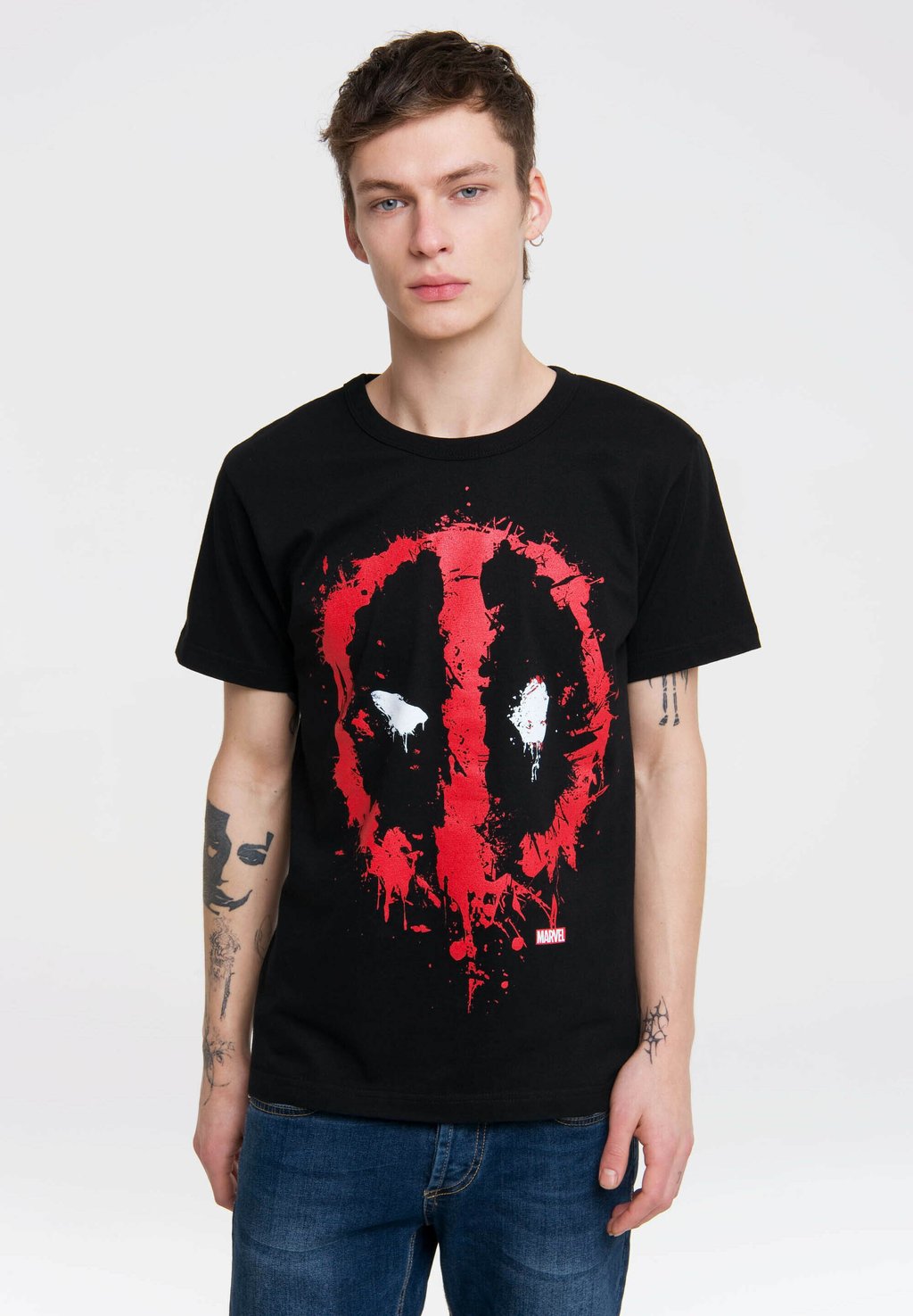 

Футболка с принтом MARVEL DEADPOOL FACE LOGOSHIRT, цвет schwarz