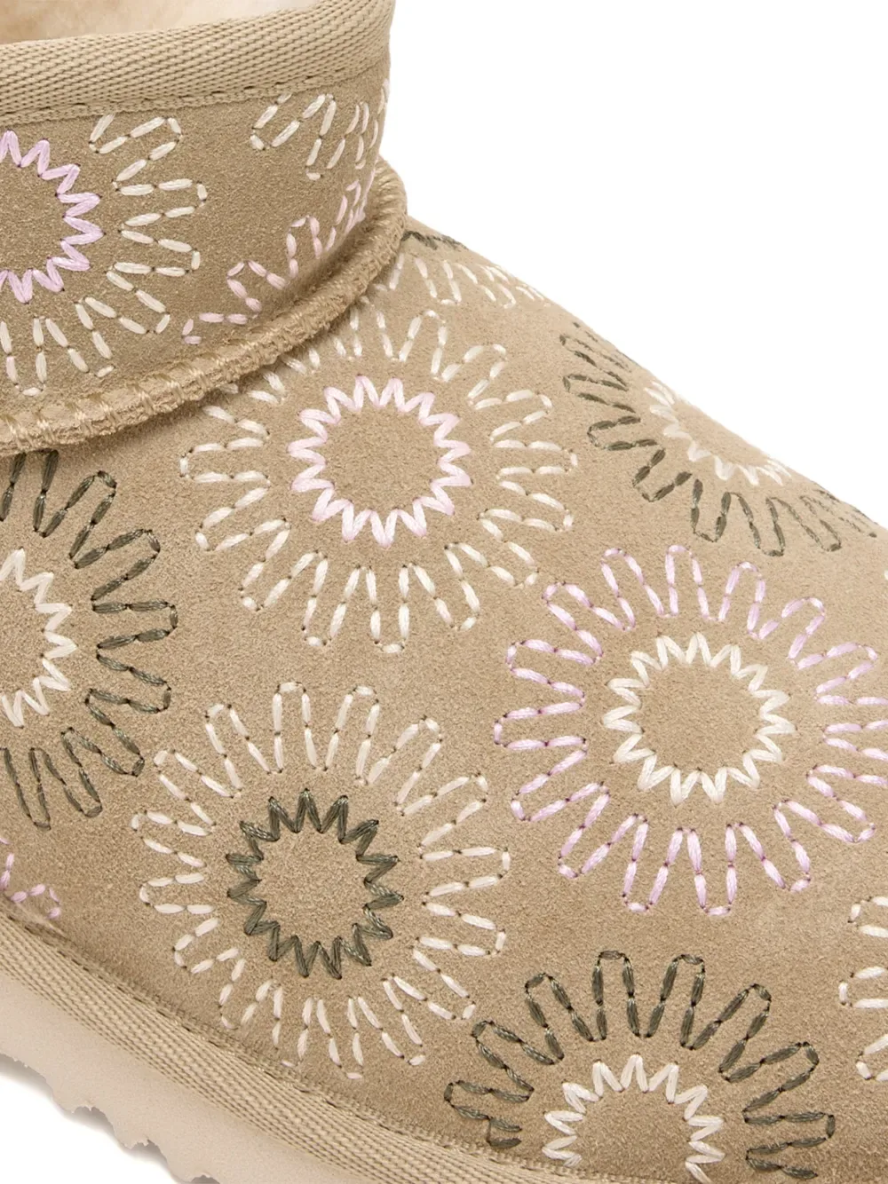 Классические ультра мини сапоги Sun Stitch UGG Kids, бежевый — фото 4