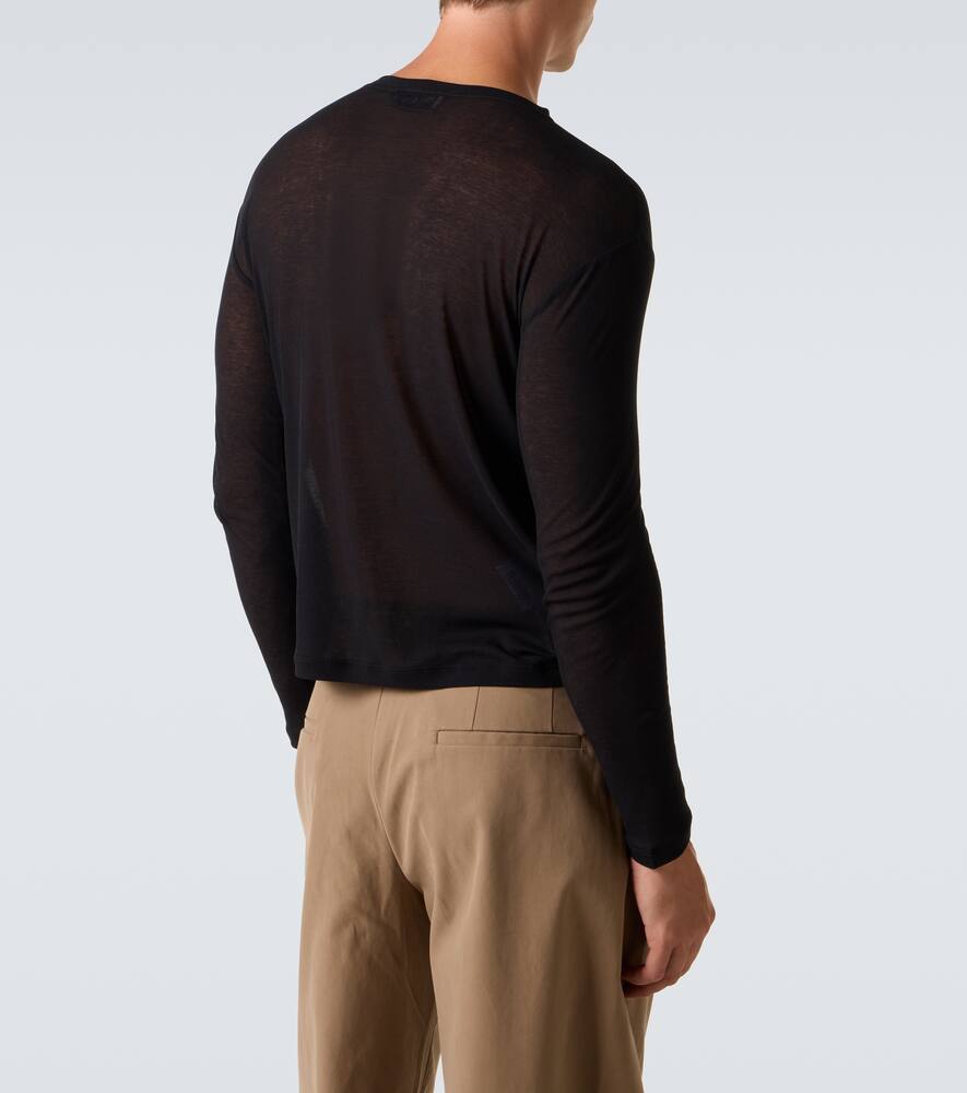 Футболка из хлопкового джерси с логотипом Miu Miu, Black — фото 4