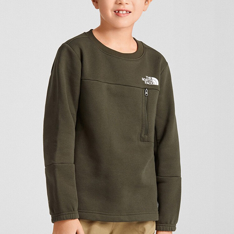Детский свитшот THE NORTH FACE, цвет Army Green — фото 4