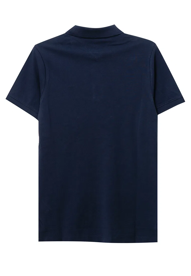 Поло, хлопок, slim fit, Tommy Jeans Tommy Hilfiger, темно-синий — фото 2