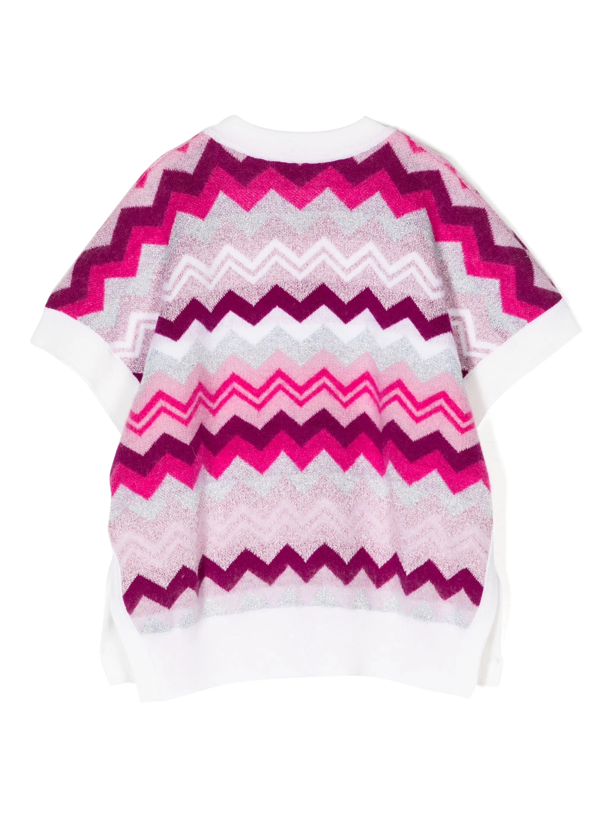 Трикотажный топ с узором зигзаг Missoni Kids, розовый — фото 2