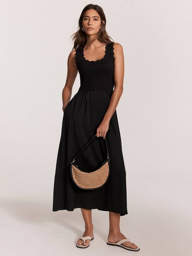 

Платье миди с отделкой в виде ракушки Mint Velvet, Black