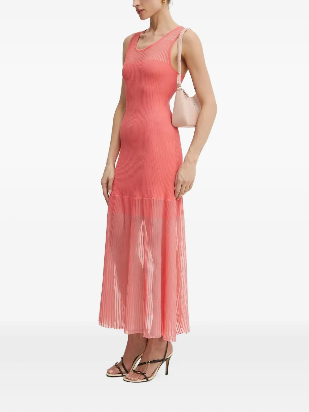 

Платье миди в рубчик Pinko, розовый