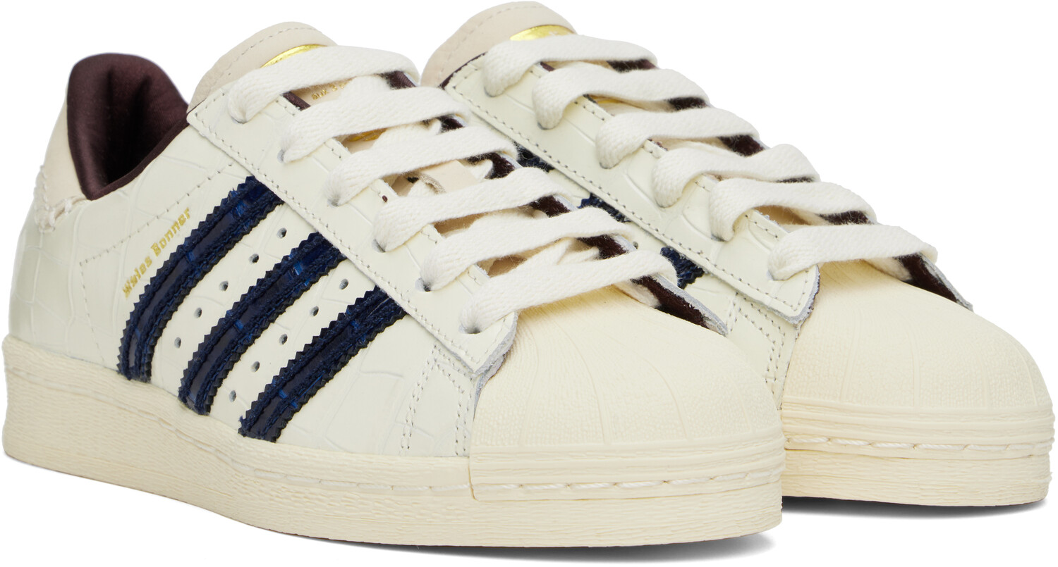 Белые кроссовки Adidas Originals Edition Superstar Wales Bonner, Wonder white/Collegiate navy/Night red — фото 4