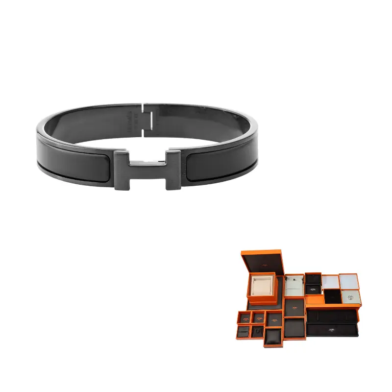 

HERMES Позолоченный браслет мужский черный