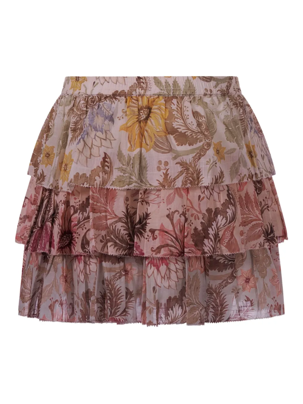 Ярусная юбка с цветочным принтом Zimmermann Kids, нейтральный — фото 2