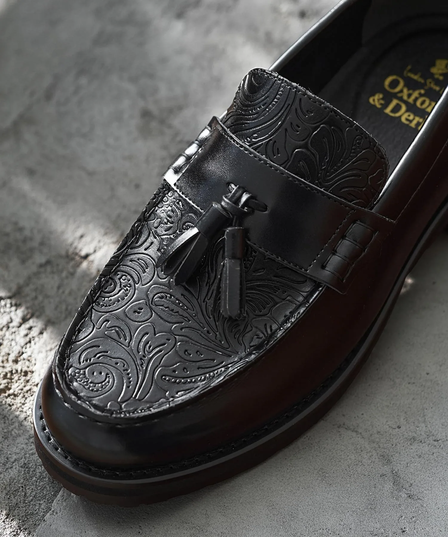 Мужские кожаные лоферы на массивной подошве London Shoe Make 9012 чёрные