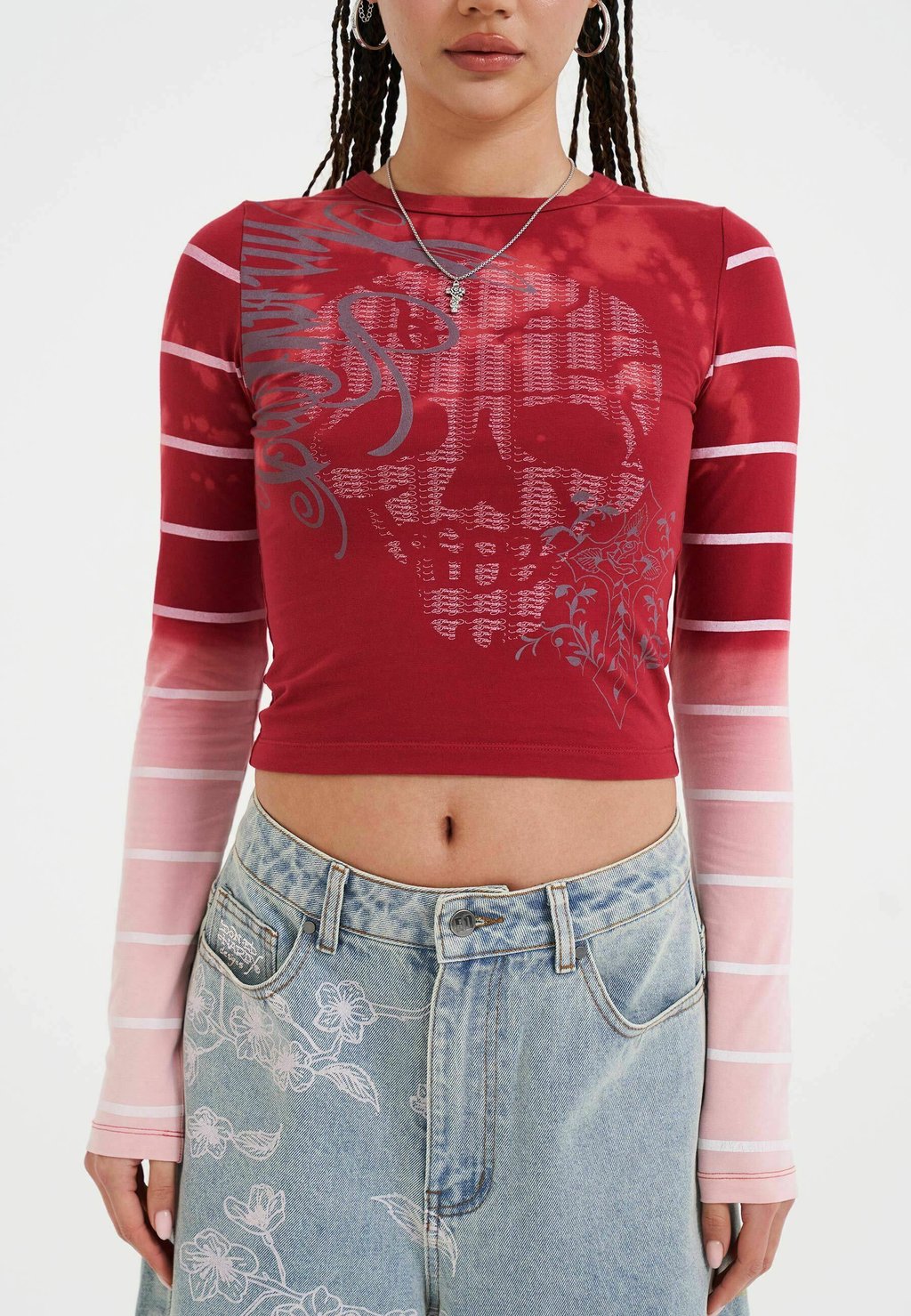 

Топ с длинными рукавами SPECTRUM SKULL Ed Hardy, красный