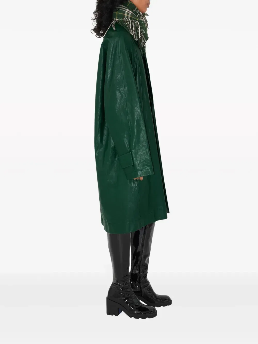 Пальто Burberry, длинное, зеленое — фото 3
