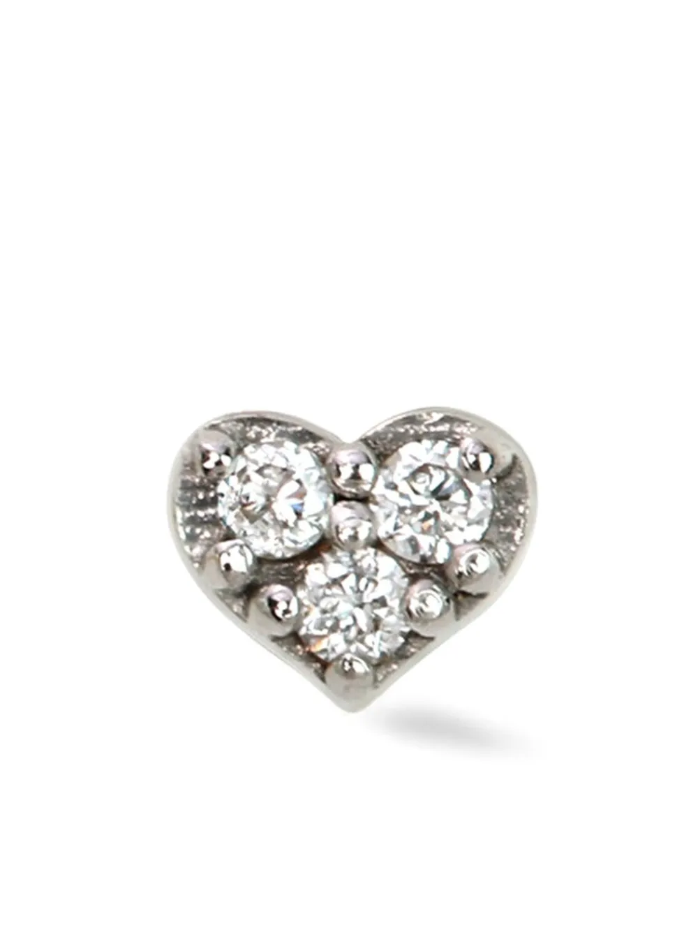 

Серьга-гвоздик Heart из белого золота с бриллиантами Lark & Berry, серебяный