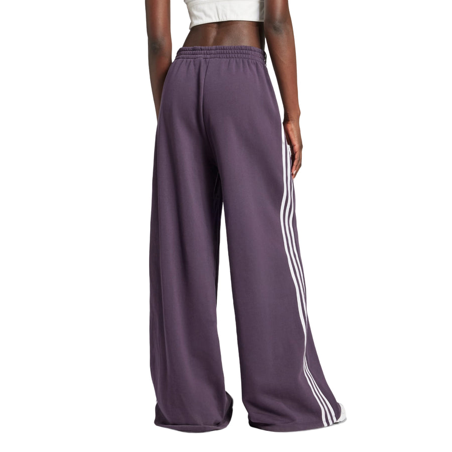 Спортивные брюки (WMNS) adidas 3-Stripes Loose French Terry Wide Leg Pants 'Aurora Black', фиолетовый — фото 2