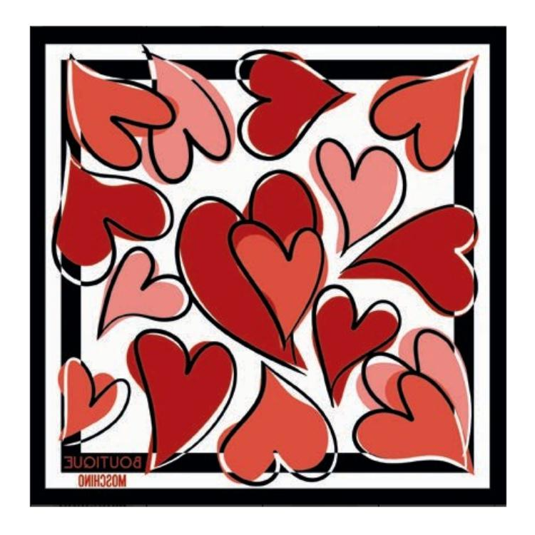 

MOSCHINO Шерстяной шелковый шарф унисекс красный, Red