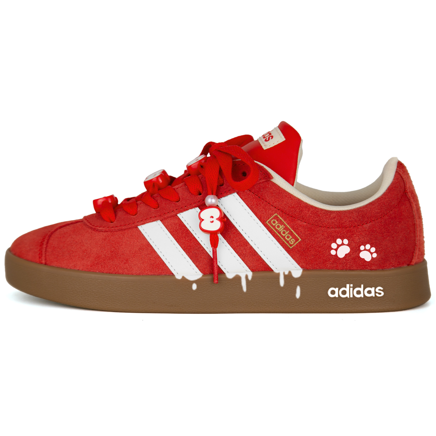 

Adidas Vl Court Classic Lucky Apple - износостойкие низкие скейтбордистские кроссовки унисекс, красные