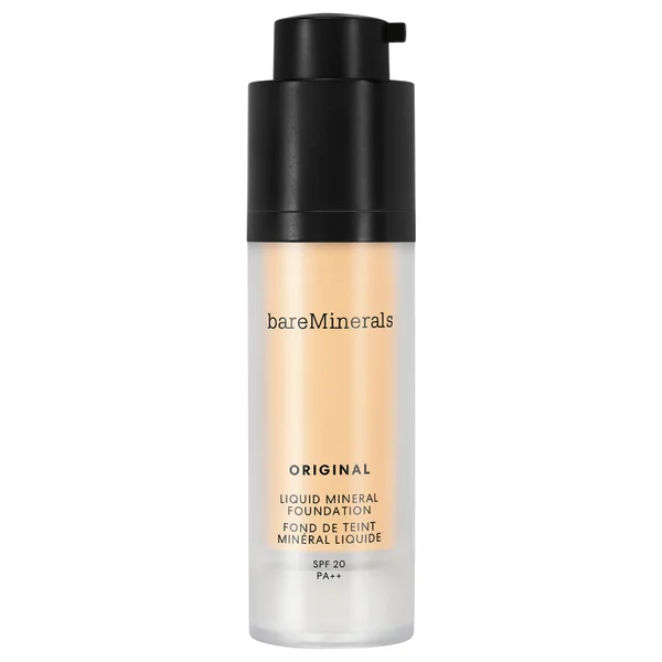 

Оригинальная жидкая минеральная основа spf20 - довольно легкая Bareminerals, цвет fairly light