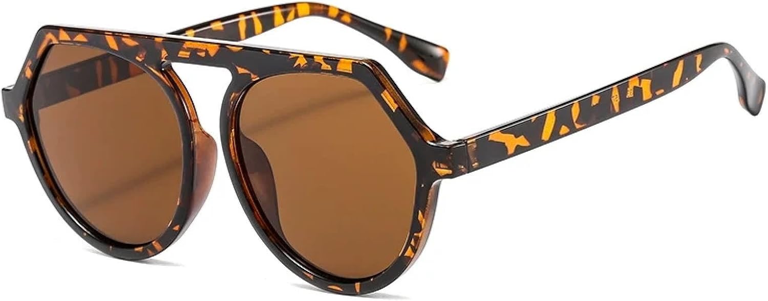 

Модные овальные солнцезащитные очки для мужчин и женщин, винтажные, роскошные, в большой оправе, для активного отдыха, вождения, с защитой от УФ-излучения UV400 TKKTLLT, Leopard Brown