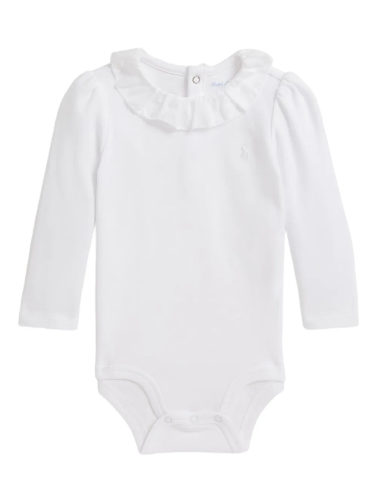 

POLO RALPH LAUREN KIDS боди с длинными рукавами и оборчатым воротником, белый