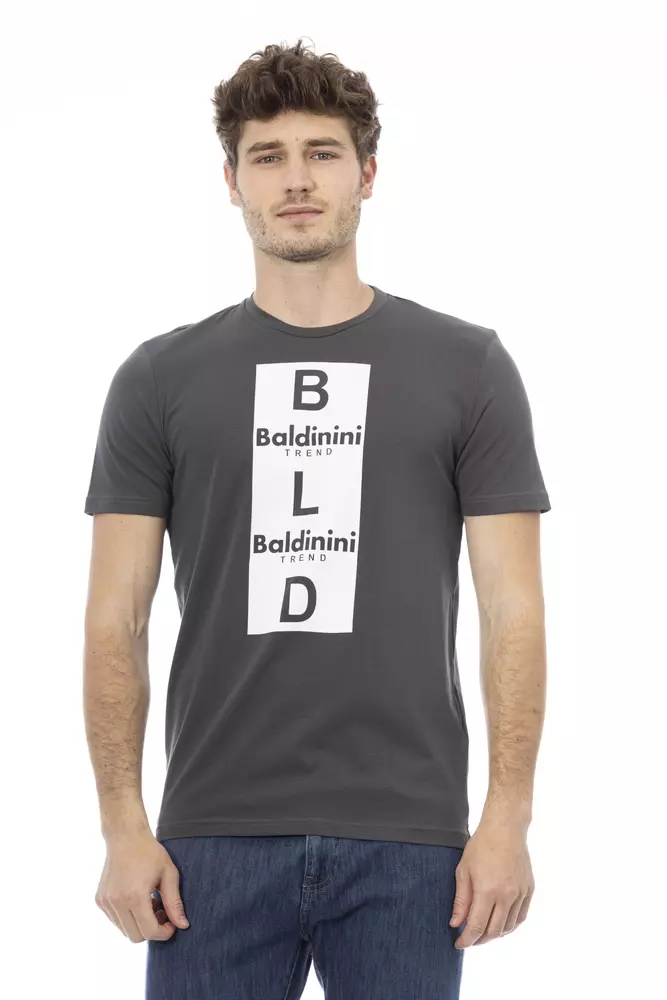 

Серая хлопковая мужская футболка Baldinini Trend