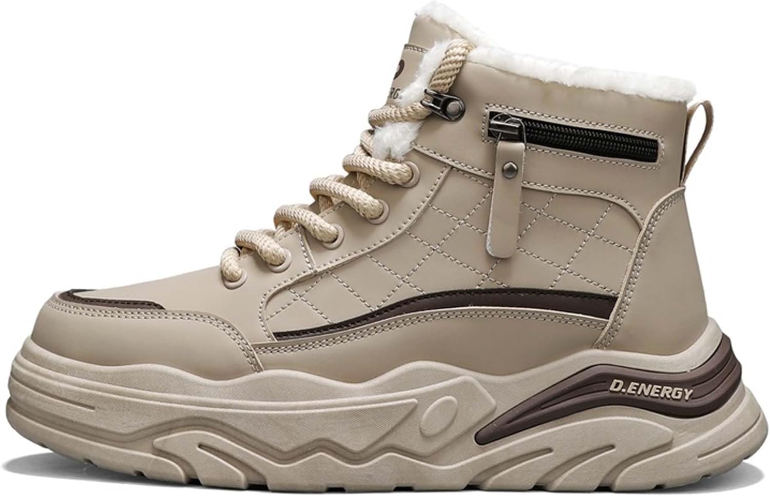 

Зимние высокие повседневные бархатные хлопковые ботинки, модные снежные сапоги с толстой подошвой Generic, хаки