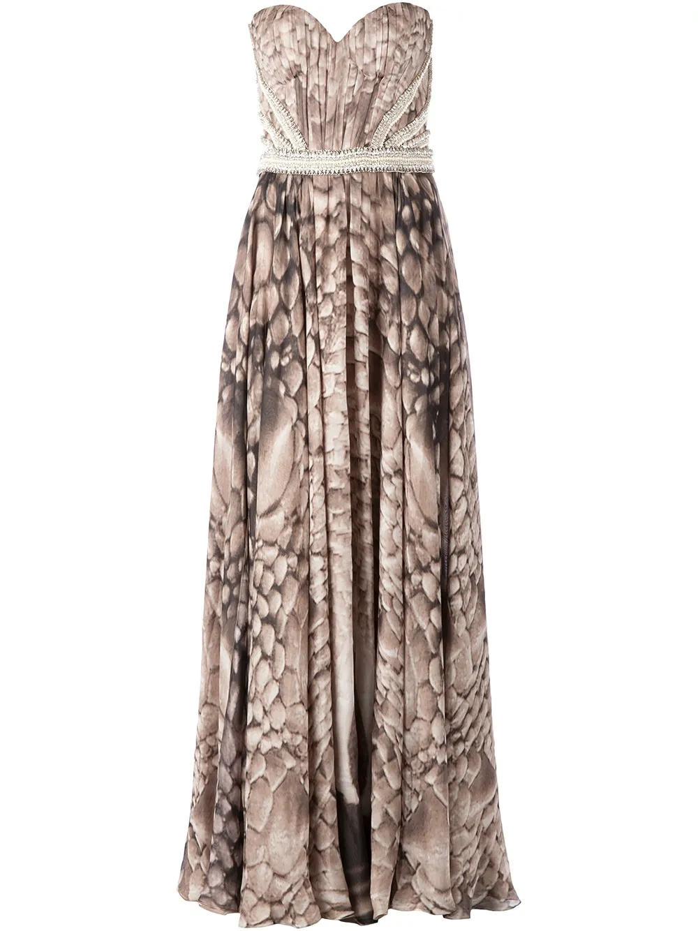 

Длинное платье с принтом без лямок Kristian Aadnevik, светло-бежевый