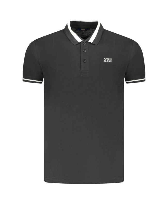 

Черная хлопковая мужская рубашка поло Cavalli Class, черный