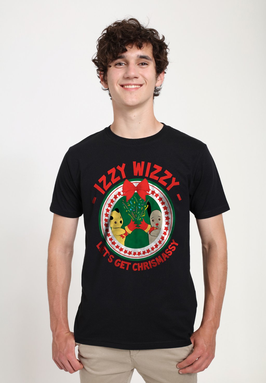 

Футболка с принтом SOOTY CHRISTMAS LETS GET CHRISMASSY Henry Tiger, черный