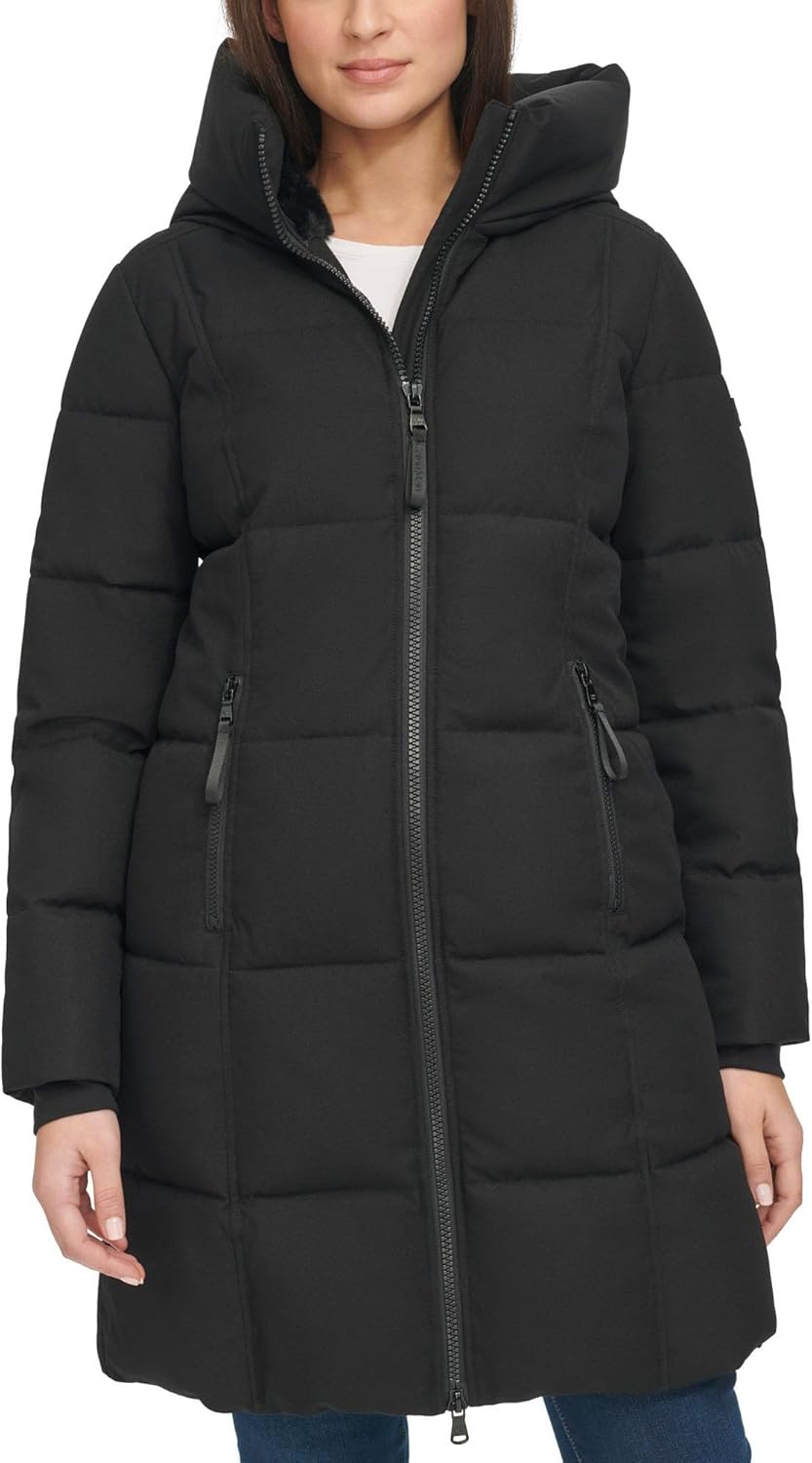 

Calvin Klein Женская утепленная куртка-пуховик с капюшоном Oxford (США, Alpha, X-Large, Regular, Regular, черный)