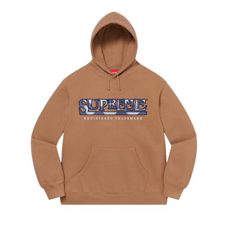 

Толстовка Supreme Denim Logo Hooded Sweatshirt Brown, коричневый