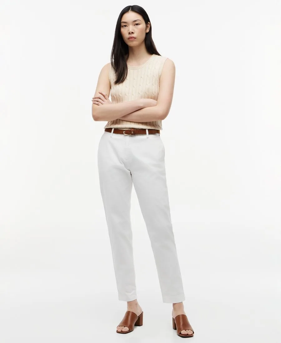 Женские узкие брюки-чиносы из твила Tommy Hilfiger, экрю