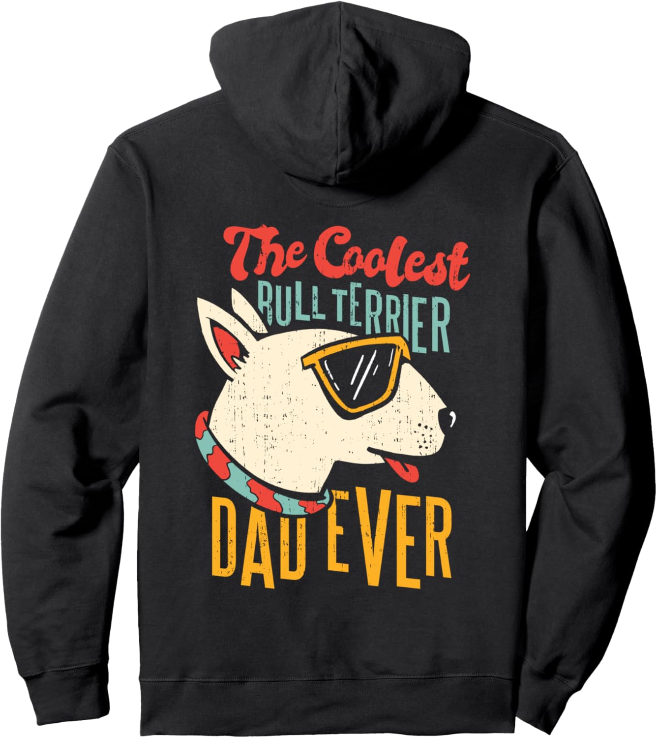 

Худи в стиле ретро-винтаж с изображением питбуля и бультерьера. Подарки для папы Bull Terrier Dad Father Day Gifts For Dog Daddys, черный