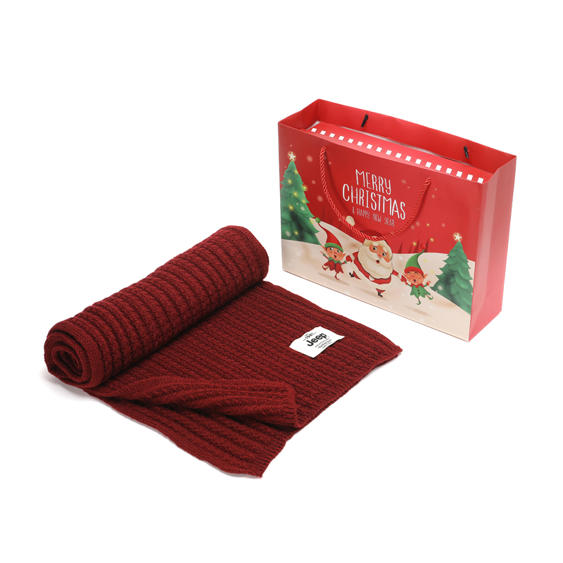 

Jeep Плед из плюшевой пряжи унисекс, Panghua Knitted Fabric Red+Christmas Box