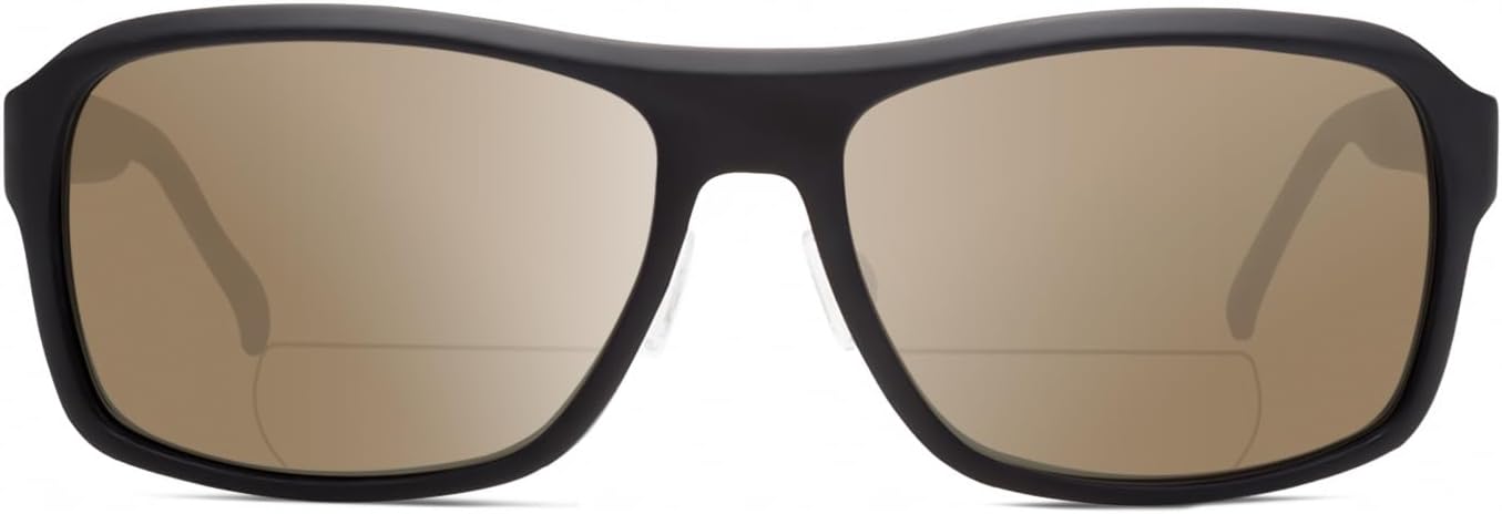 

Прямоугольные поляризованные бифокальные солнцезащитные очки Hawksbill для мужчин и женщин, модные и стильные, современные и спортивные Reptile, Matte Black/Amber Brown