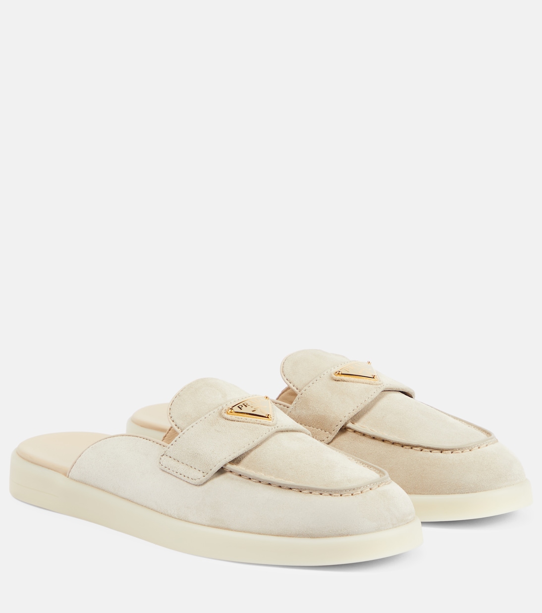 Замшевые тапочки с логотипом Prada, Deserto
