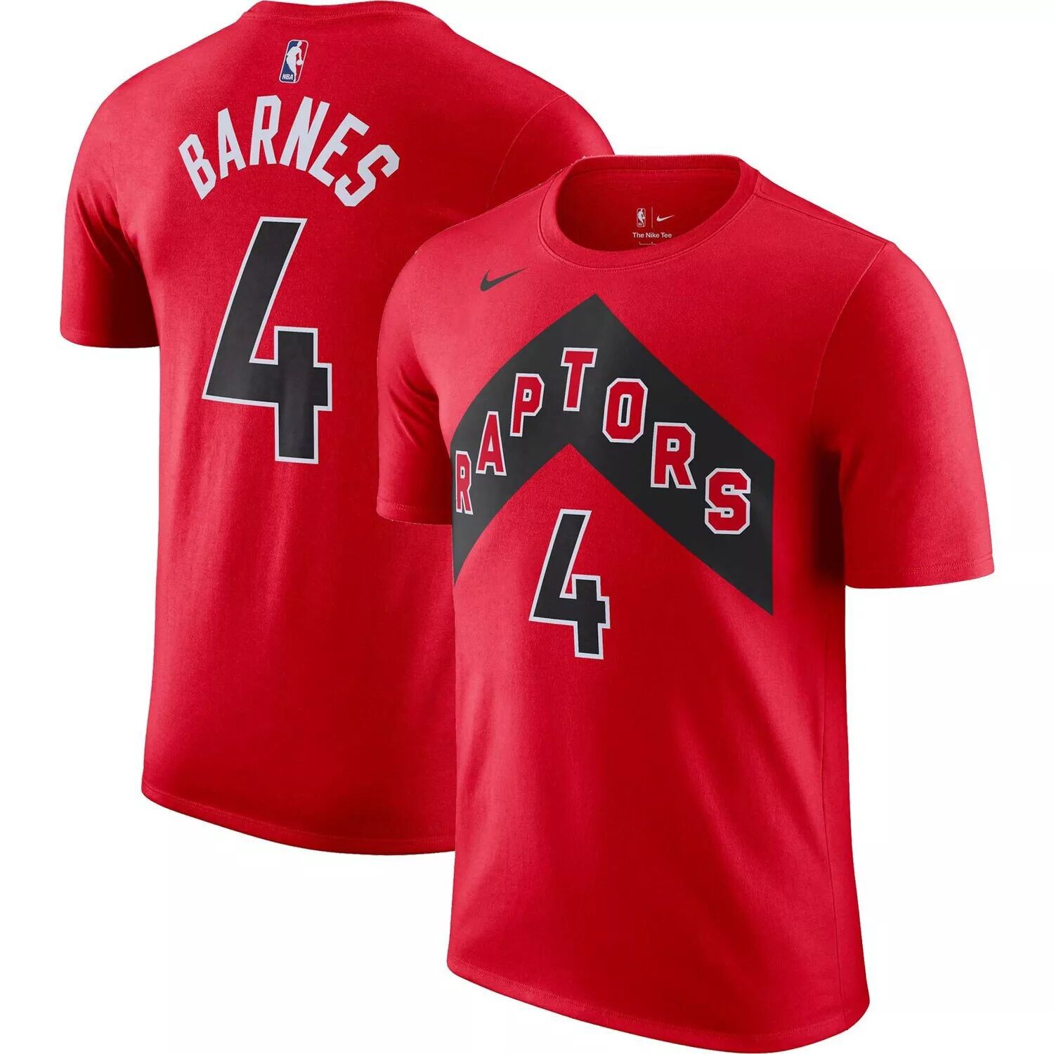 Мужская красная футболка Nike Scottie Barnes Toronto Raptors Icon 2022/23 с именем и номером