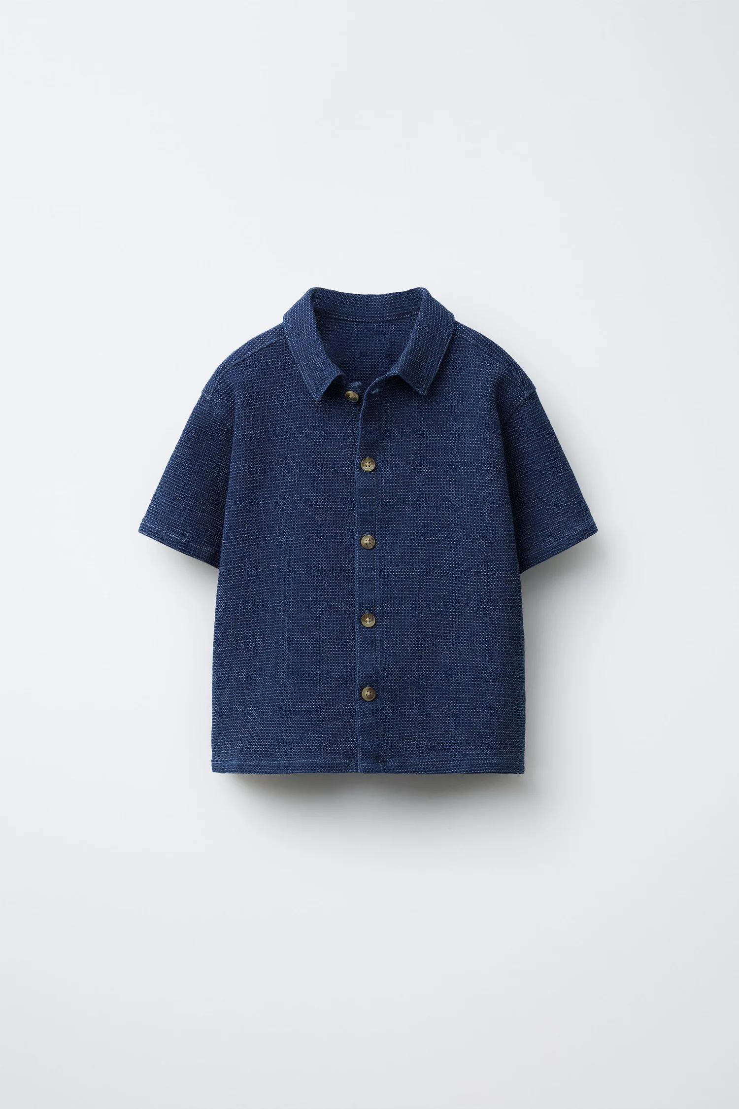 Текстурированная рубашка Zara, синий