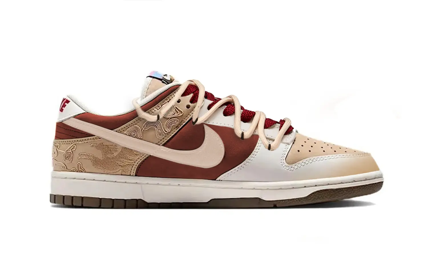 Nike Dunk Cherry Bomb, Undomesticated Cushioning, износостойкие низкие кроссовки для скейтбординга Unisex красно-коричневые — фото 3