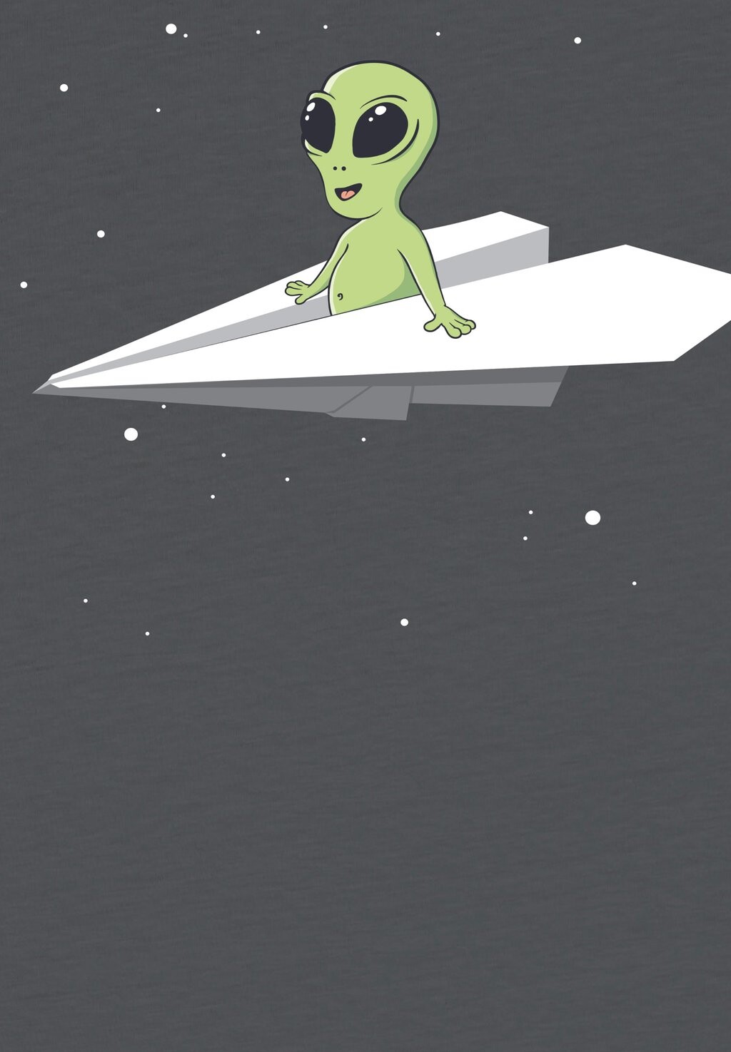 Принт на футболке Alien On A Paper Plane watapparel, антрацит — фото 3