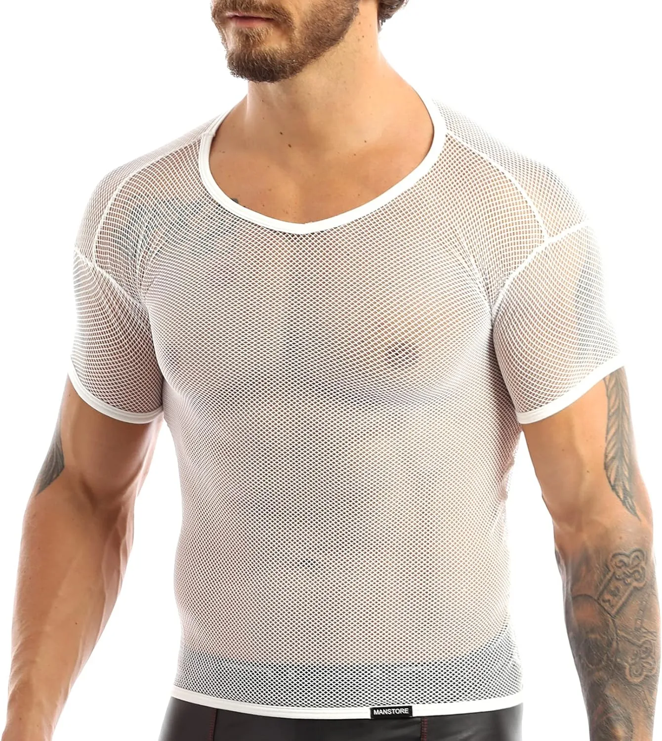 

Мужская футболка Sheer Mesh с коротким рукавом RUNQHUI