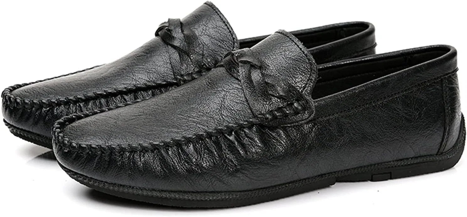 Лоферы Leather Mens Loafers, Black PUGHGAETZF — фото 3