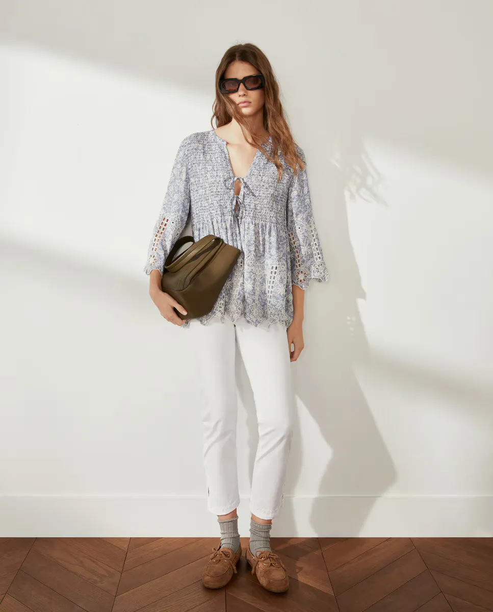 

Вышитые брюки-капри Southern Cotton, цвет 120 Crudo
